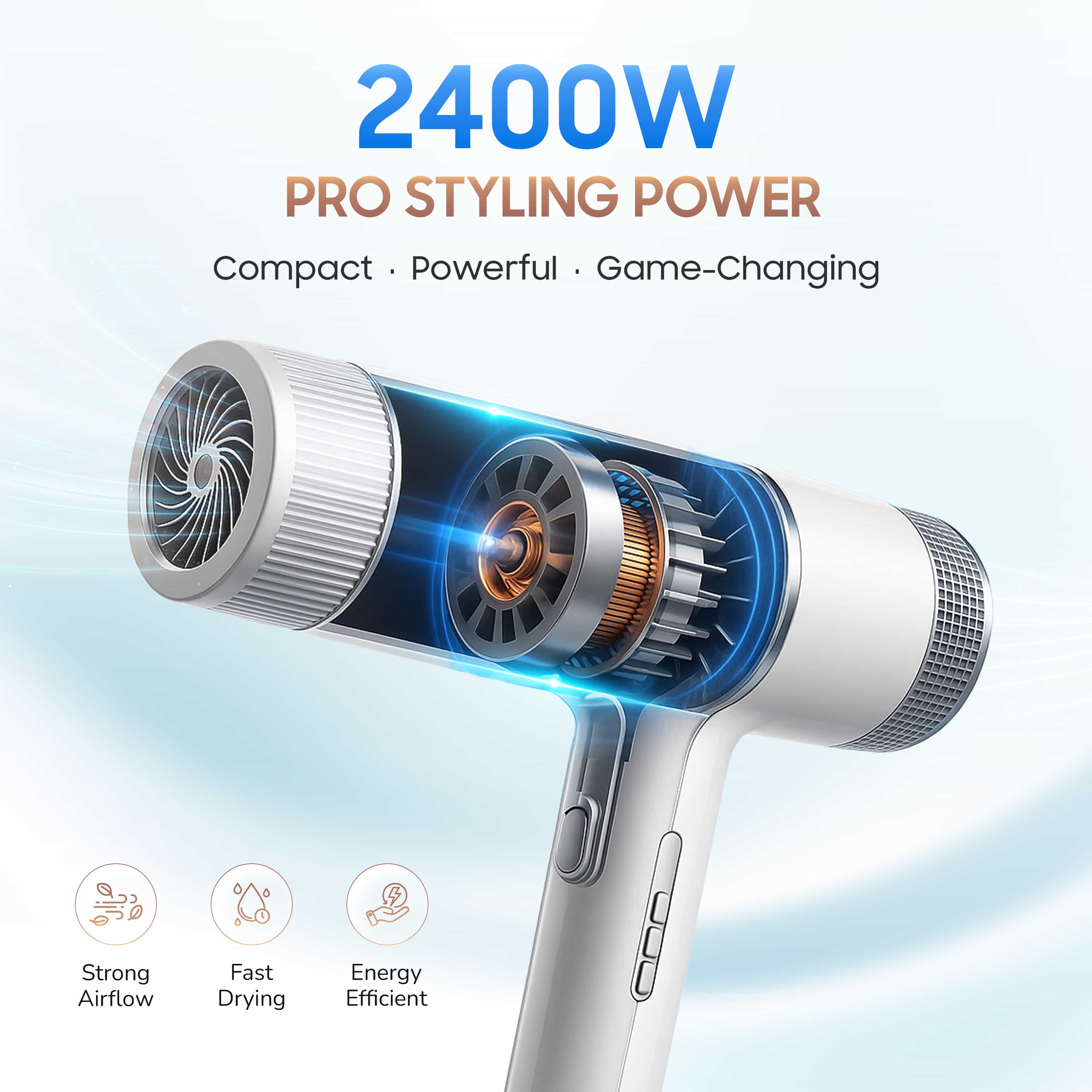 SleekFlow Professional Hair Dryer: Fast, Lightweight, Ionic Technology for Frizz-Free Styling and Enhanced Shine